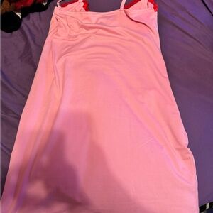 Pink slip dress